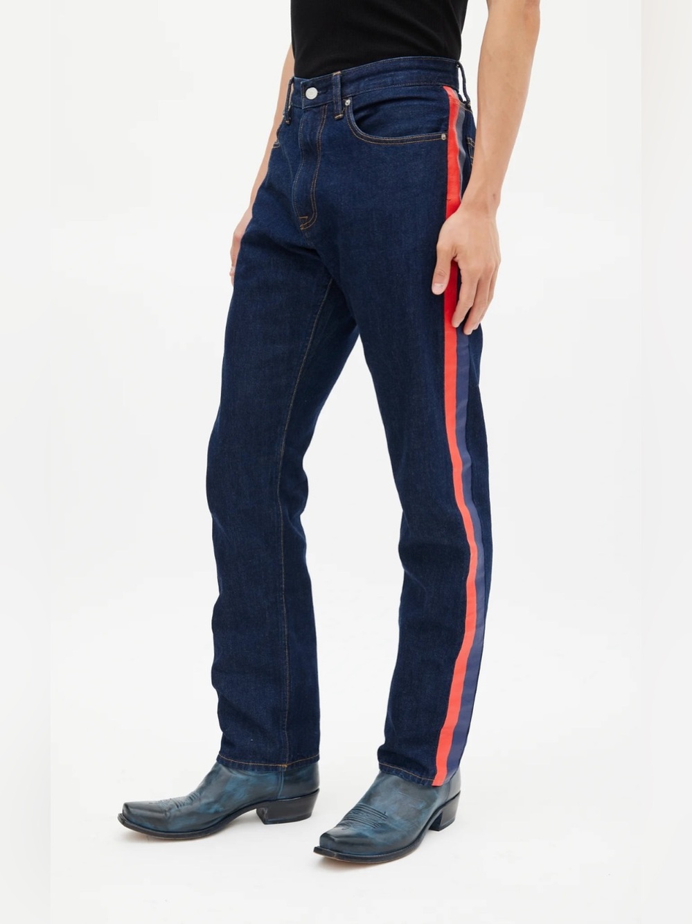 Raf Simons for Calvin Klein Jeans SS18 CKJ 030 High Rise Straight Striped Jeans